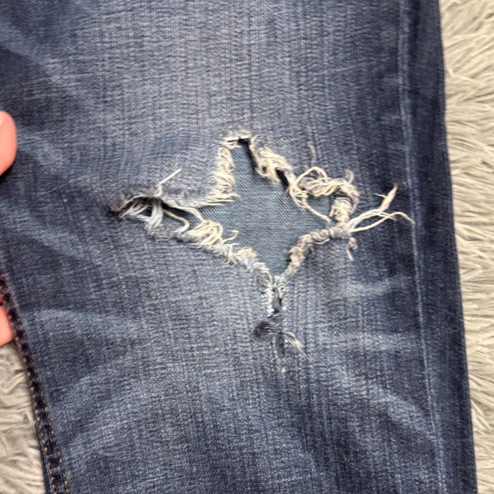 Distressed “Skinny Boyfriend Crop” Jeans - Picture 6 of 13
